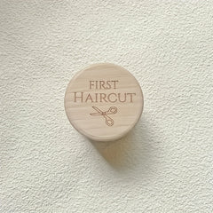 1st Haircut Wooden Keepsake Box with Scissors