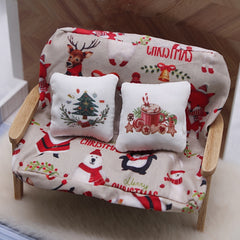 Christmas Dollhouse Pillow Cushion DIY Accessory Toy House Scene Decoration