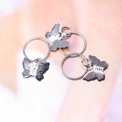 24PCS Butterfly Hair Ring Clip Silver Dreadlock Accessories
