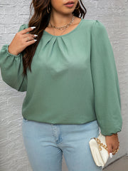  Textured Long Sleeve Blouse