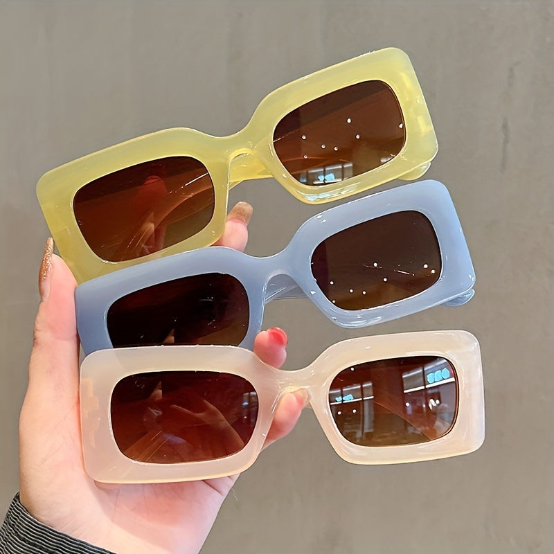 Y2K Square Sunglasses Hiphop Jelly Glasses UV400