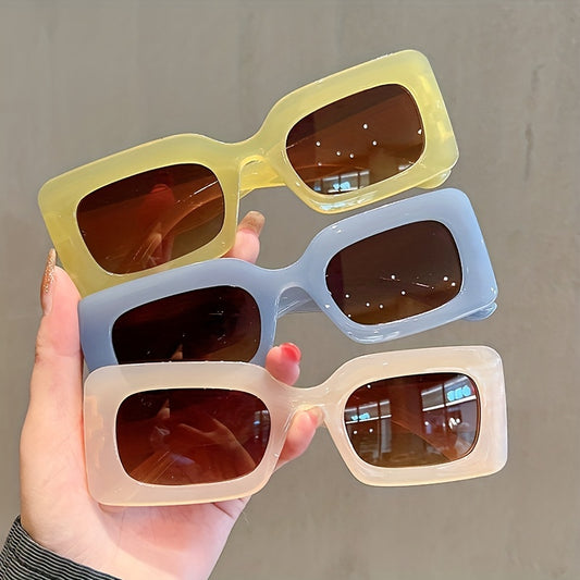 Y2K Square Sunglasses Hiphop Jelly Glasses UV400