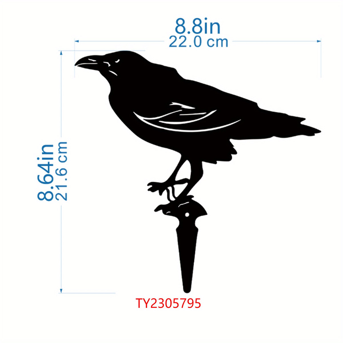 Crow Silhouette Metal Birds Garden Statues Decorative Garden Stakes