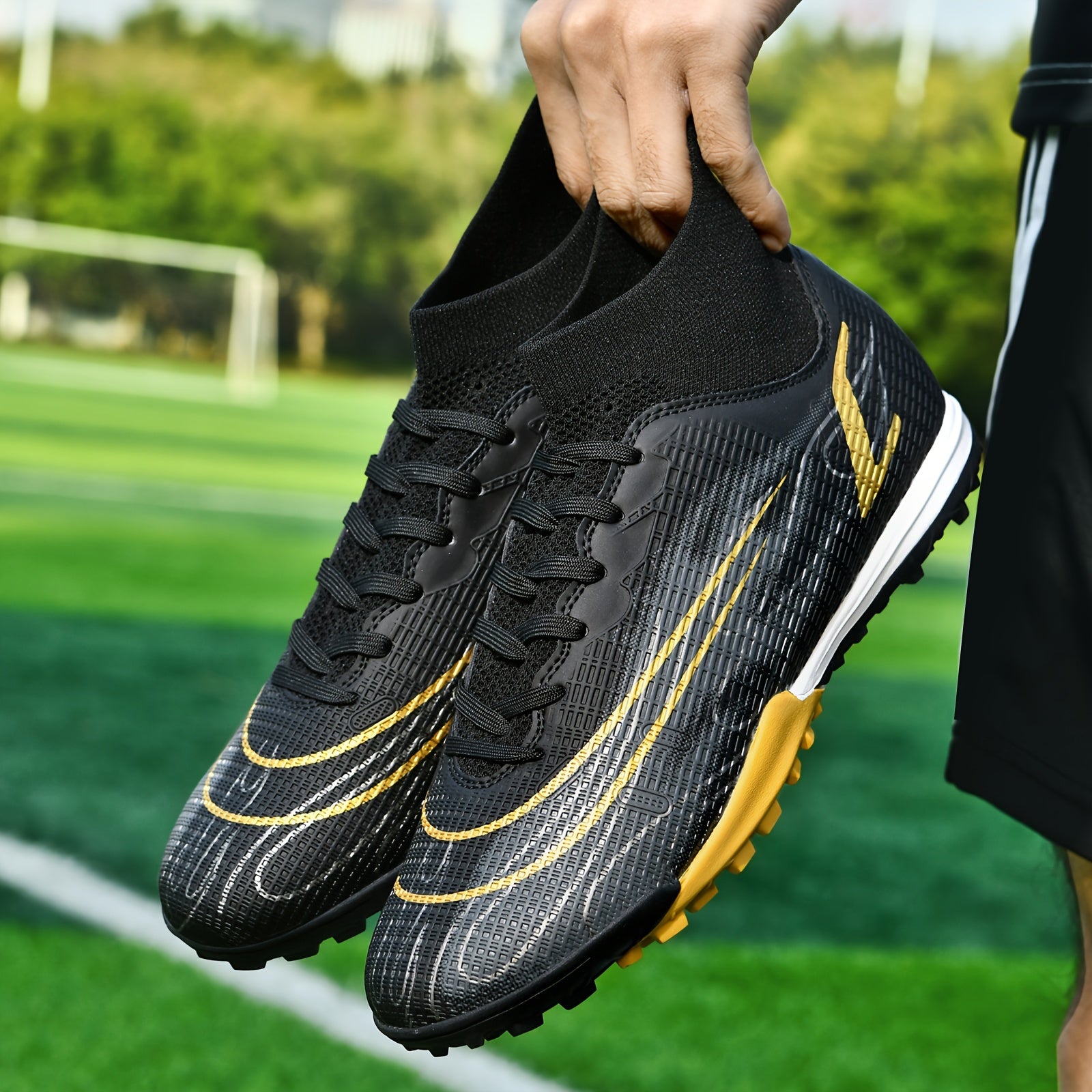 Boys' High Top Turf Soccer Boots Anti-Skid Outdoor Cleats