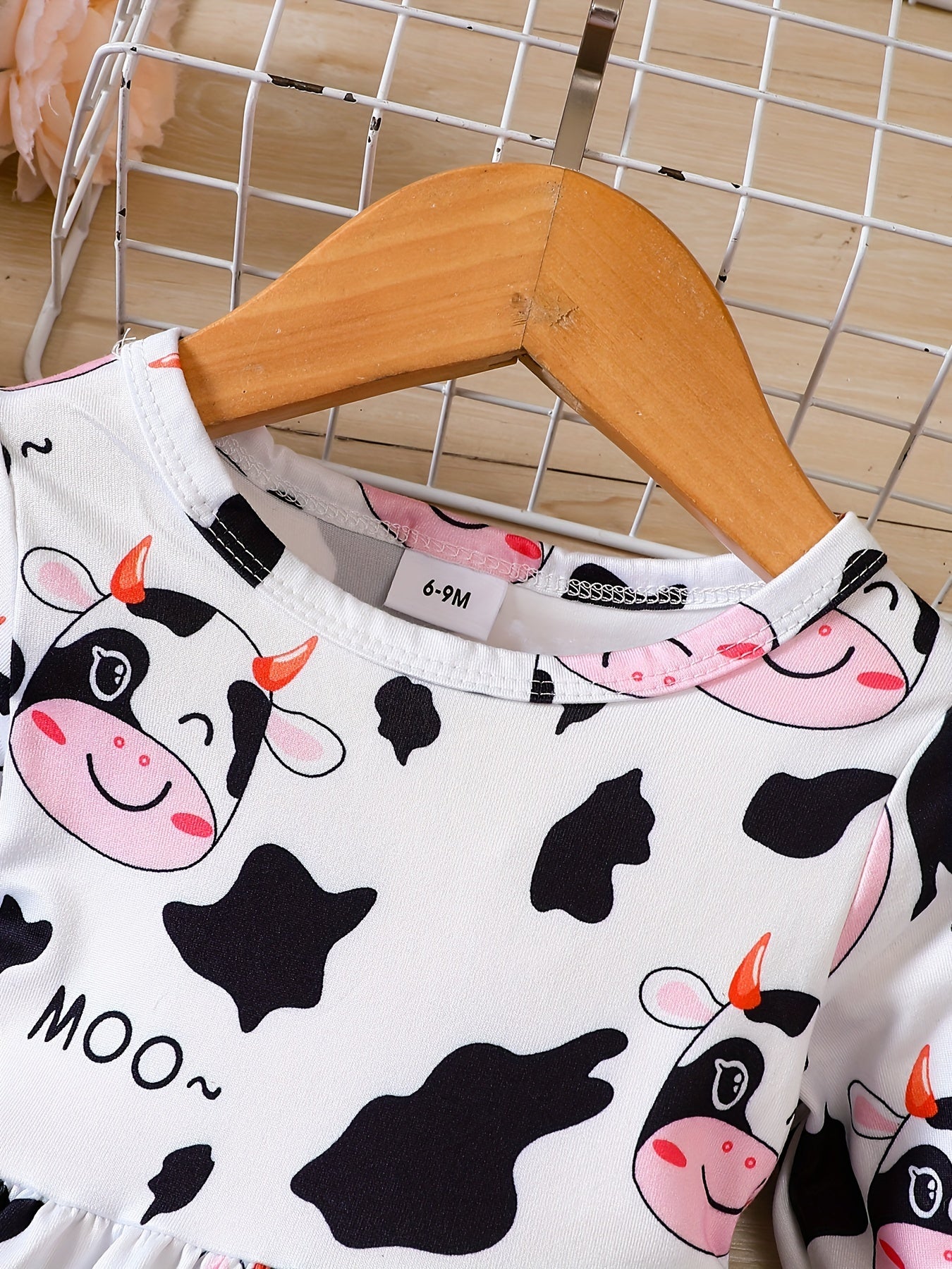 Cow Printed Dress for Baby Girl