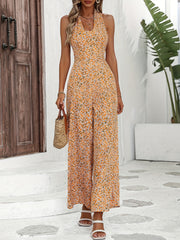 Boho Floral Wide Leg Jumpsuit for Women