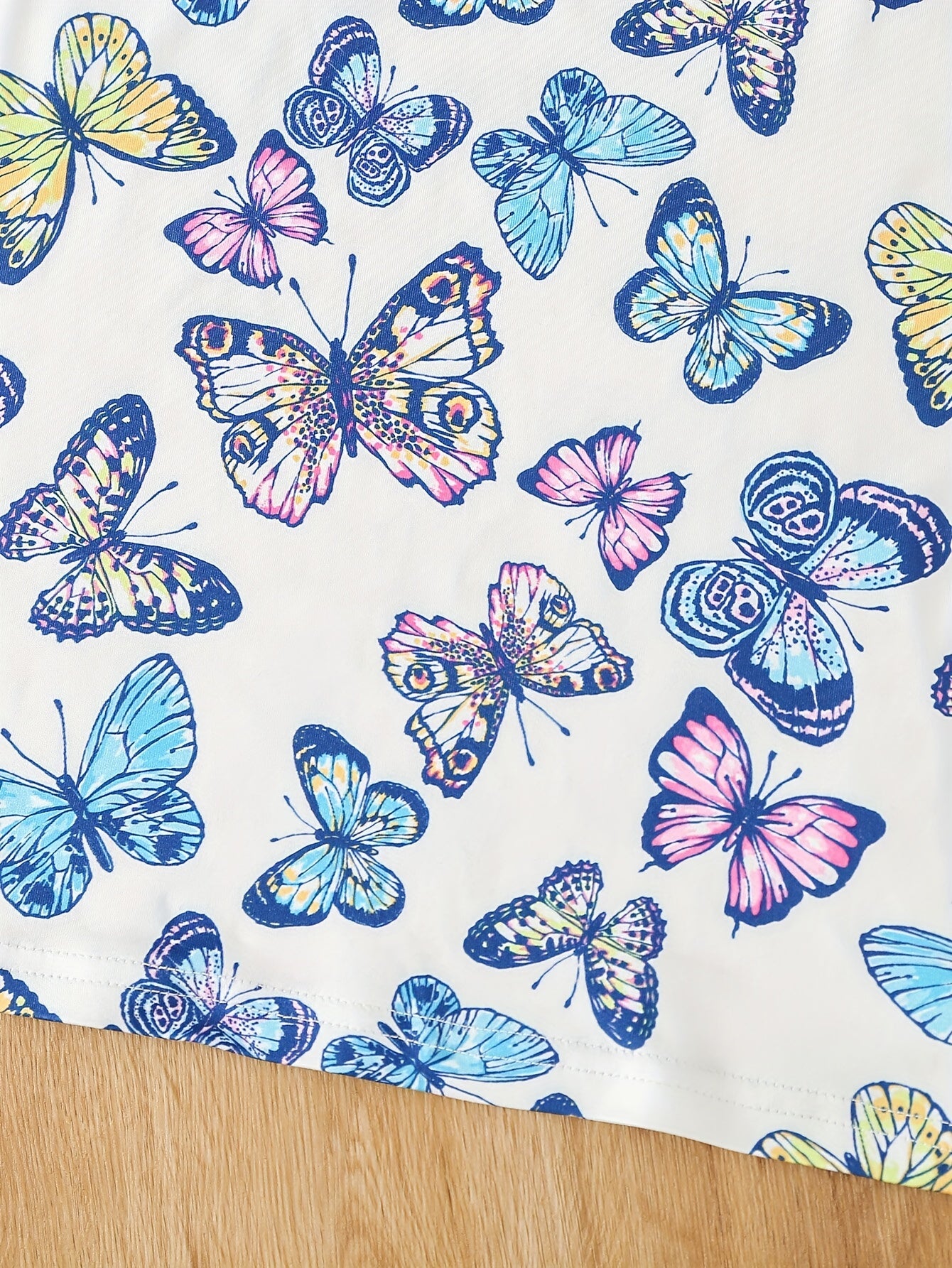 Girl's Butterfly Pattern Outfit Set for Summer