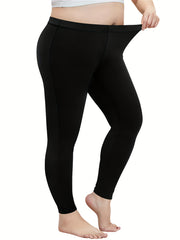 Casual Pants Women's Plus Solid High Rise Skinny Trousers