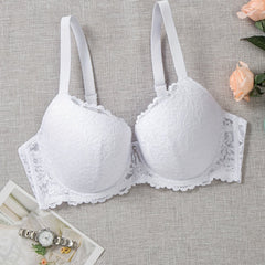  Bra Women's Plus Floral Lace Tassel Molded Cup Full Cover Comfort Bra