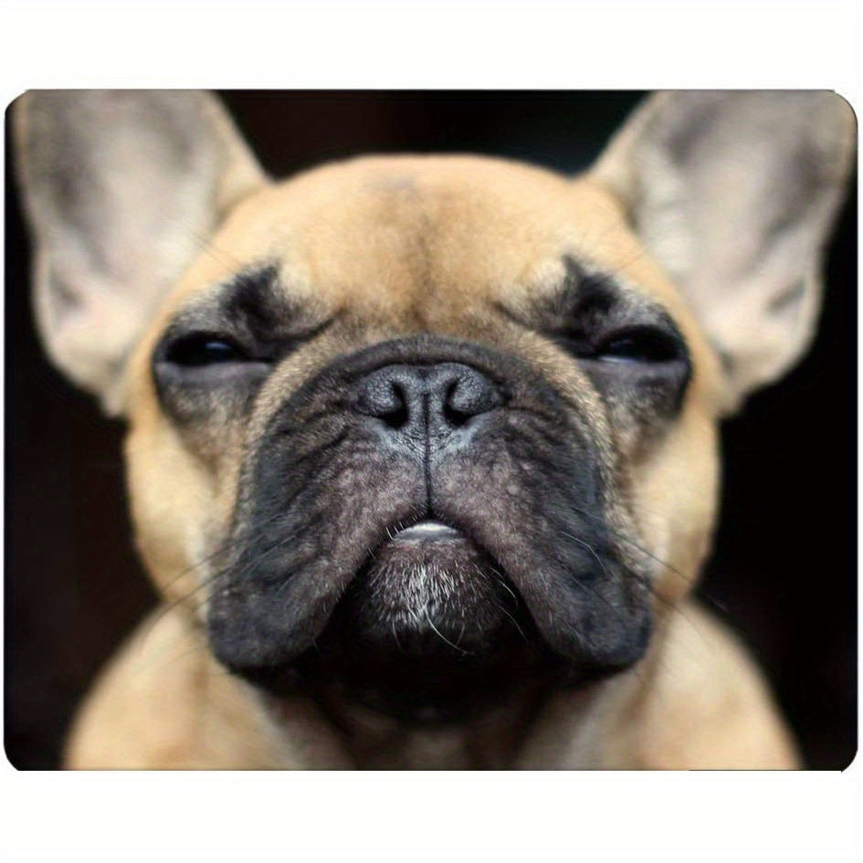 French Bulldog Face Mouse Pad - Non Slip Rubber Base