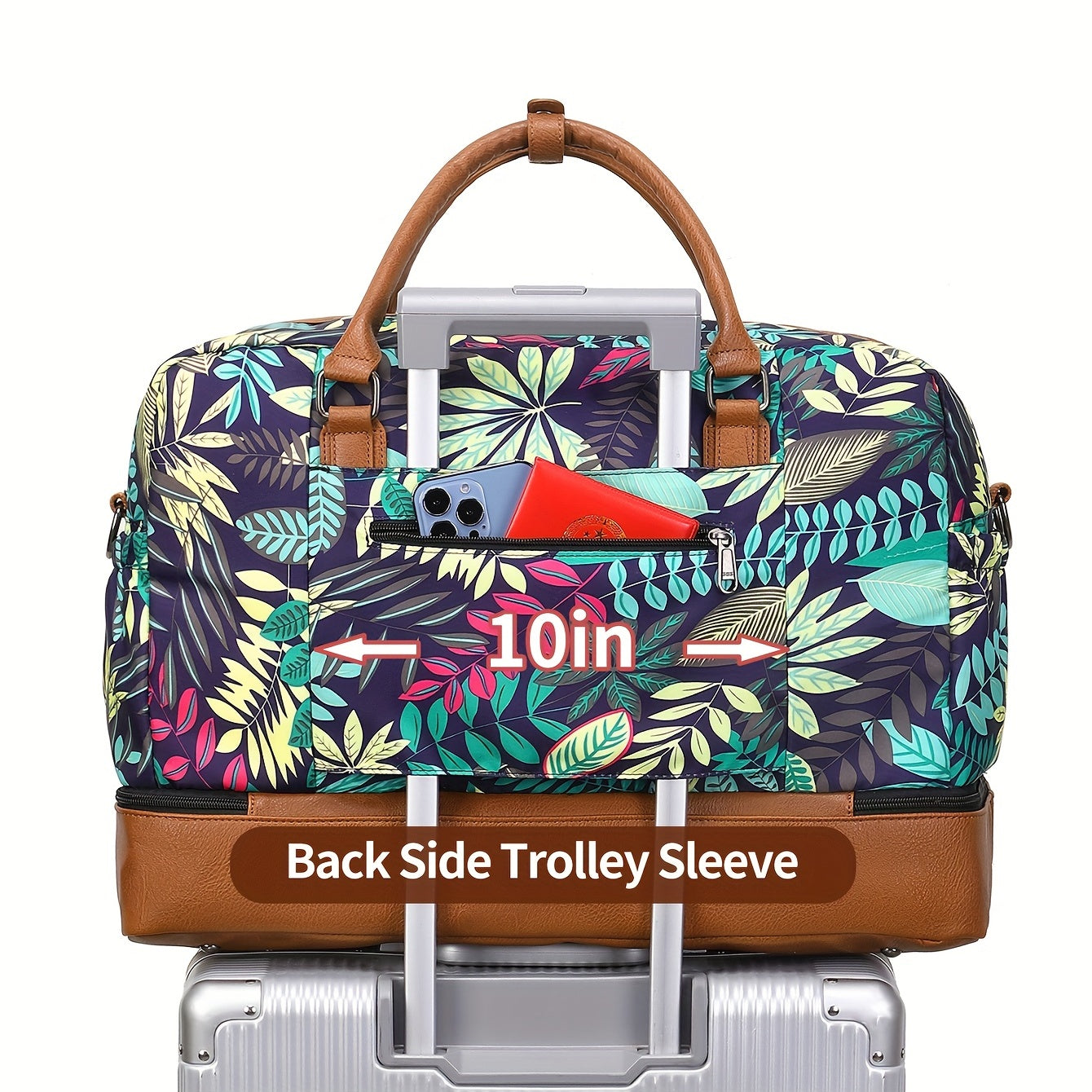 Large Capacity Lightweight Carry on Bag Set Canvas Luggage Weekender Gym Bag