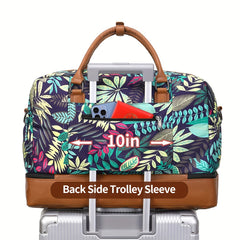 Large Capacity Lightweight Carry on Bag Set Canvas Luggage Weekender Gym Bag