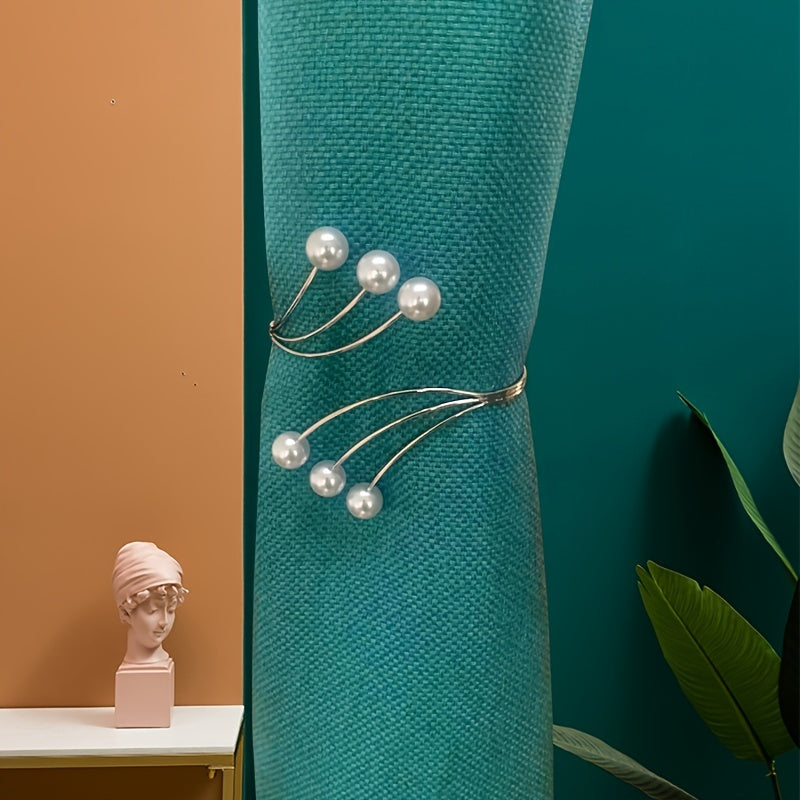 Pearl Curtain Buckle Metal Holdbacks for Home Decor