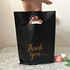 10pcs 'Thank You' Plastic Shopping Bags for Gift Packaging