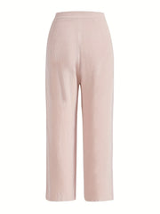 Solid Buttons Lounge Bottoms Comfy & Lounge Pants Womens Loungewear