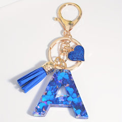 Initial Letter Keychain Sequins Key Chain Purse Bag Backpack Car Key Charm