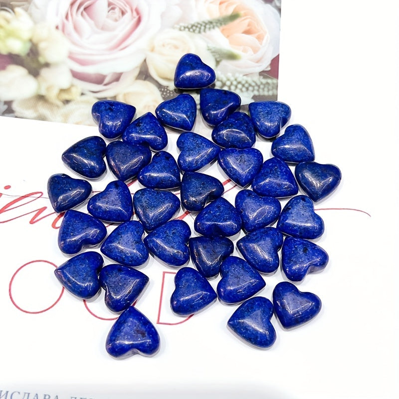 10pcs Heart Shape Natural Stone Ornament for Home Decor & Jewelry Making