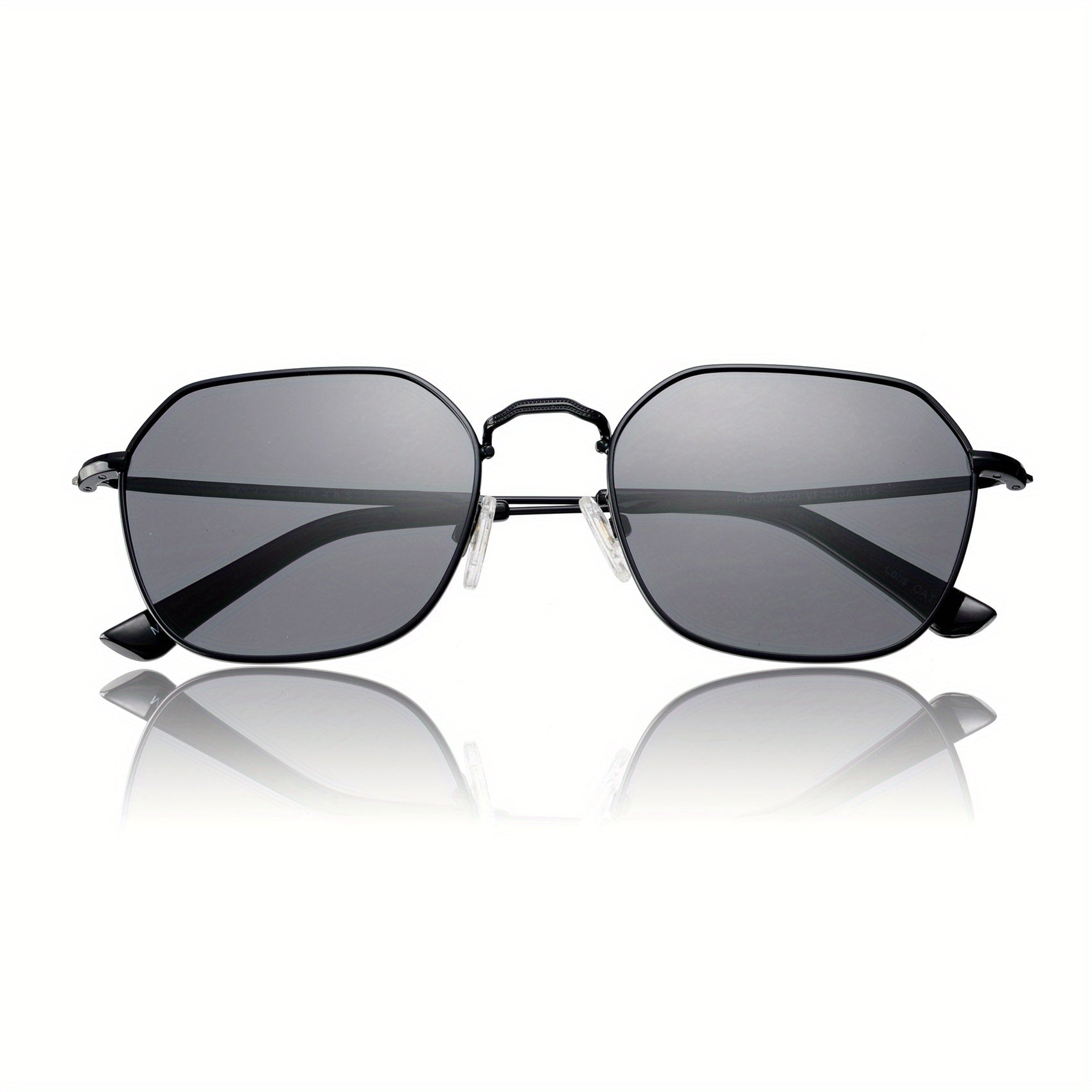 OUWEN Polarized Hexagon Square Sunglasses Small Polygon Aviators