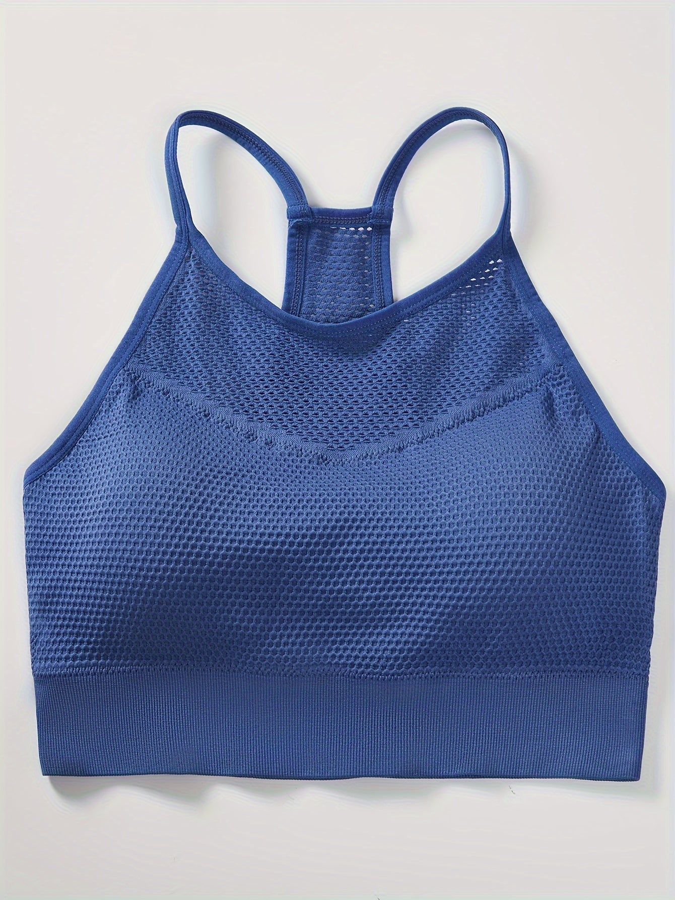 Sports Bra Women's Plus Hole Mesh Racer Back Shockproof Padded