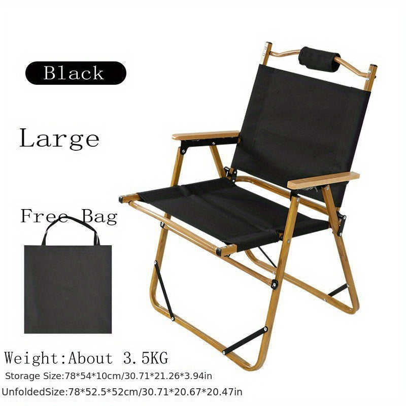 Portable Aluminum Wooden Handle Chair for Outdoor Camping