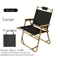 Portable Aluminum Wooden Handle Chair for Outdoor Camping