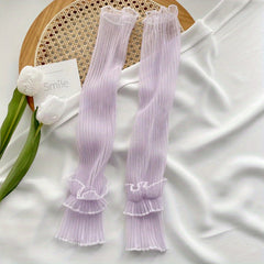 Lace Ruffles Long Gloves Sunscreen UV Protection Sleeves