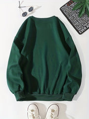 Letter Print Crew Neck Sweatshirt for Women