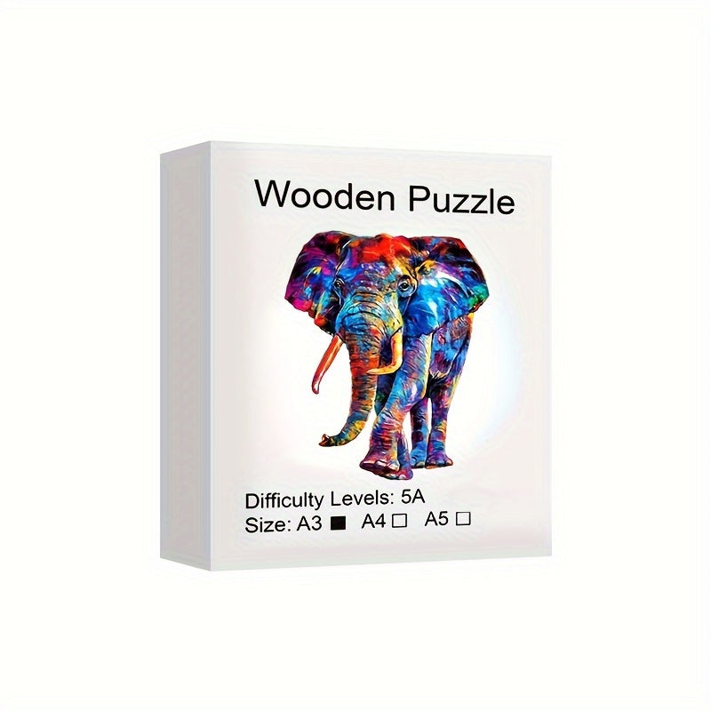 3D Elephant Wooden Puzzle: Fun & Challenging Decompressing Toy