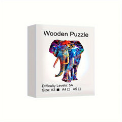 3D Elephant Wooden Puzzle: Fun & Challenging Decompressing Toy