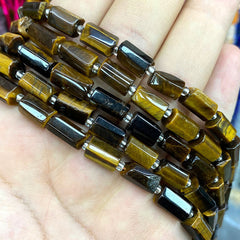31pcs Natural Stone Cylindrical Loose Beads DIY Bracelet Jewelry Accessories