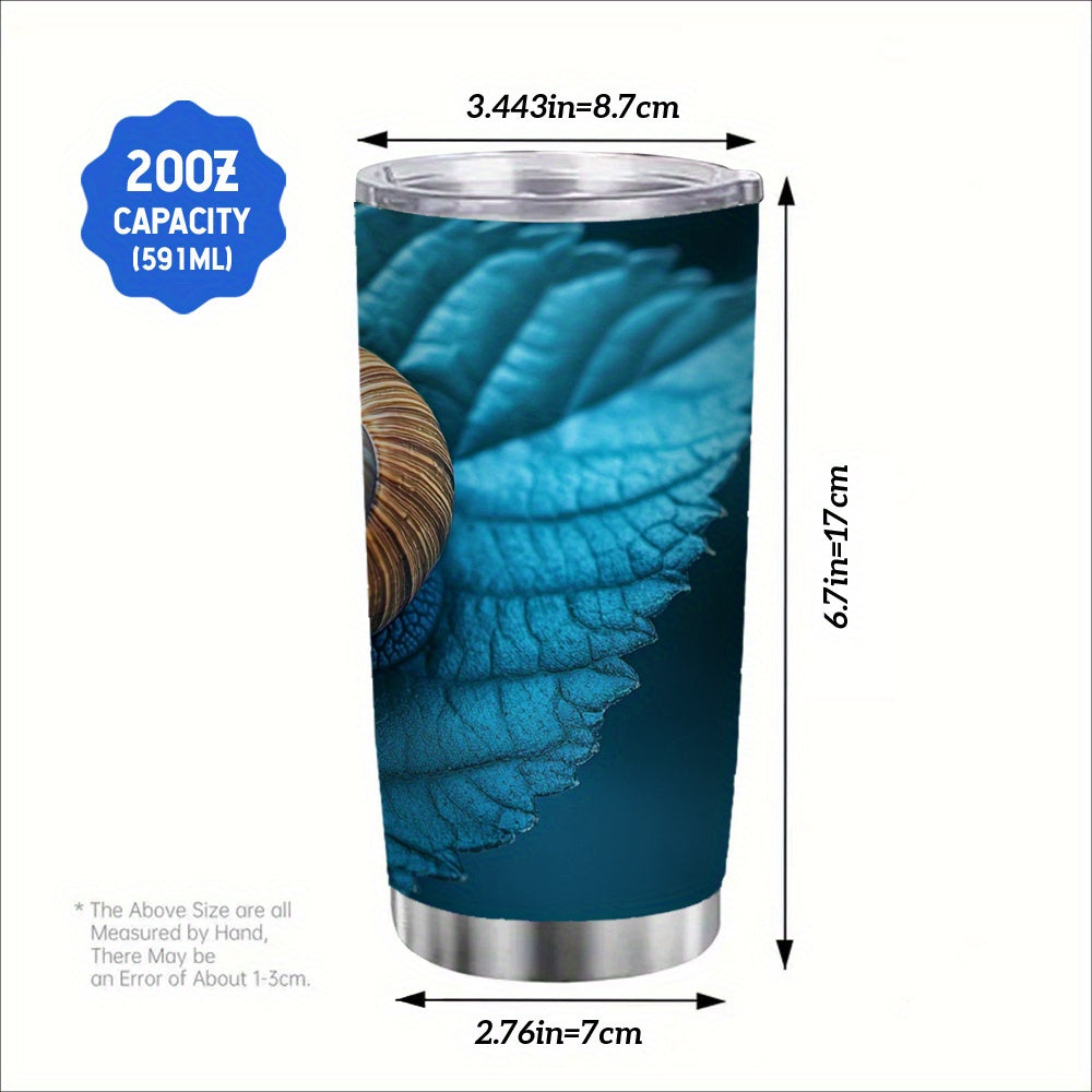 20oz Stainless Steel Insulated Mug Leaf Snail Portable Leakproof Office Travel