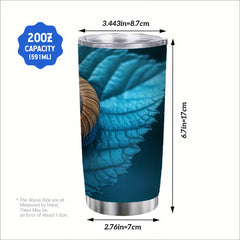 20oz Stainless Steel Insulated Mug Leaf Snail Portable Leakproof Office Travel