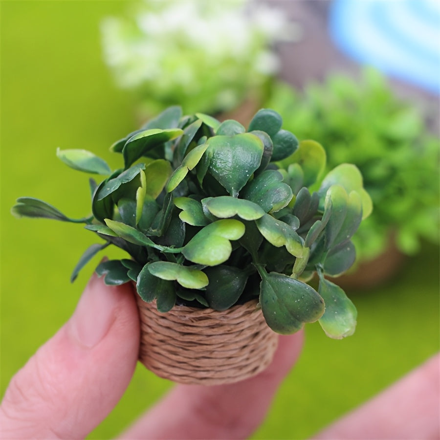 Miniature Green Plant Potted for DIY Home Decor