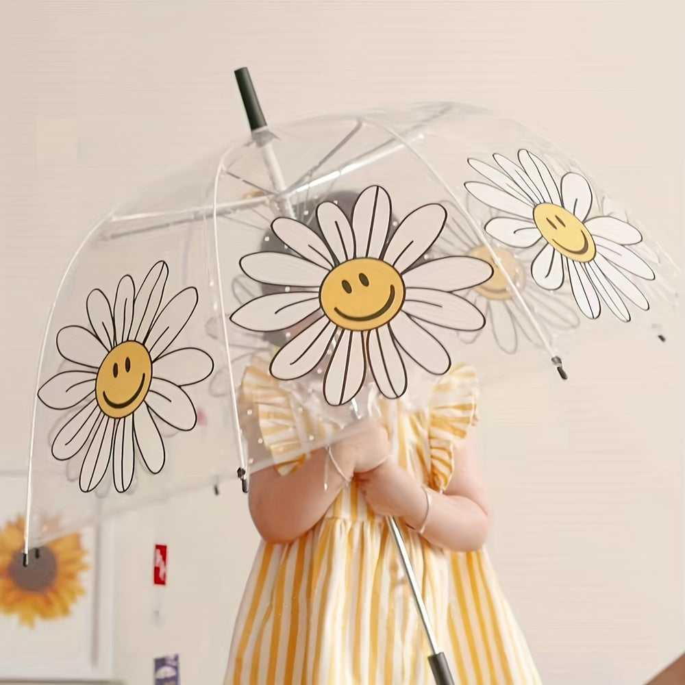 Kids Clear Bubble Umbrella With Easy Grip Handle Dinosaur Dots Rocket Flower