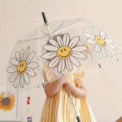 Kids Clear Bubble Umbrella With Easy Grip Handle Dinosaur Dots Rocket Flower
