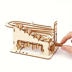 Wooden Puzzle Climbing Track 3D Jigsaw DIY Toy Light Yellow Wooden Craft