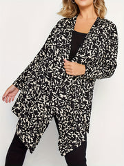  Ditsy Print Long Sleeve Open Front Cardigan