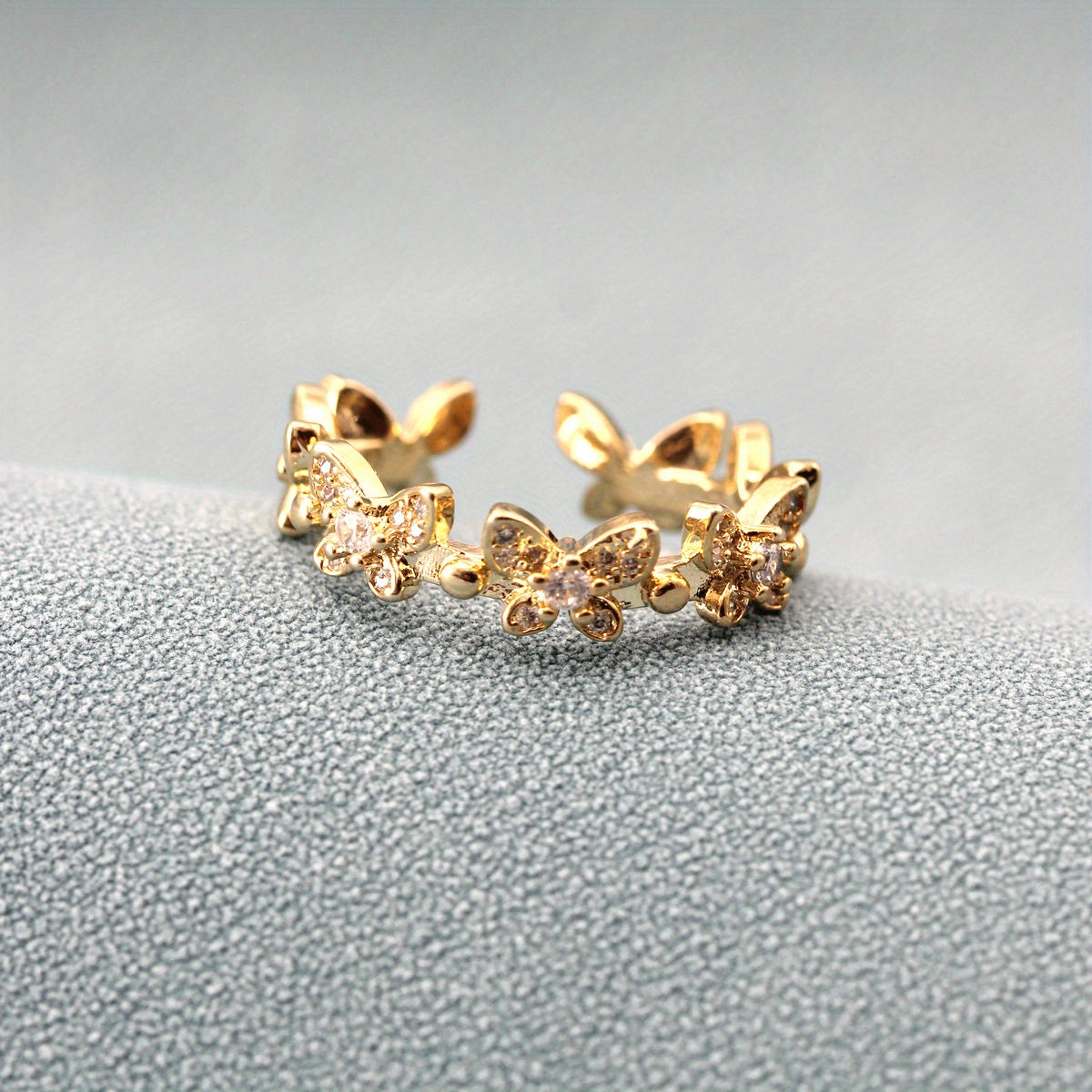 Butterfly Zircon Ring Inlaid Zircon Ring Female Opening Adjustable