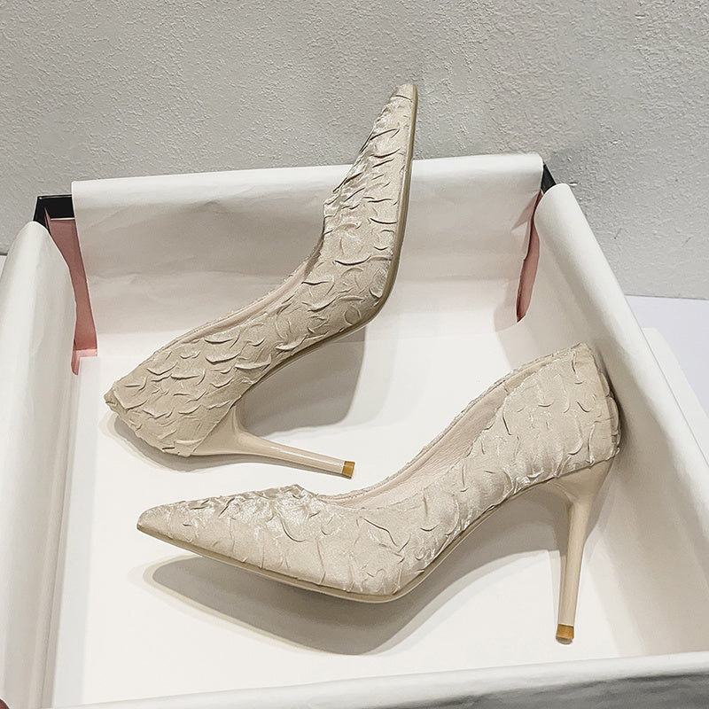 Point Toe Stiletto Heeled Pumps Women Work Shoes High Heels