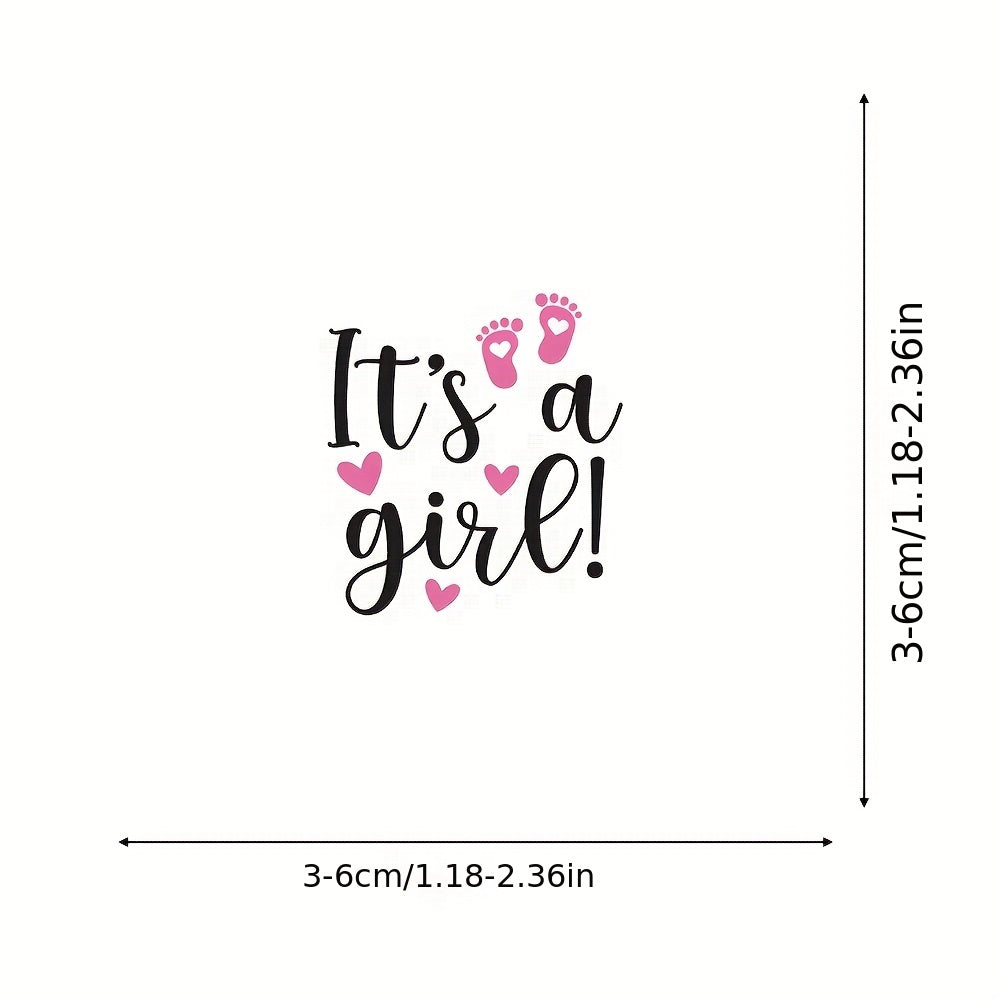 52pcs Gender Reveal Stickers Baby Shower Party Decorations Supplies Labels