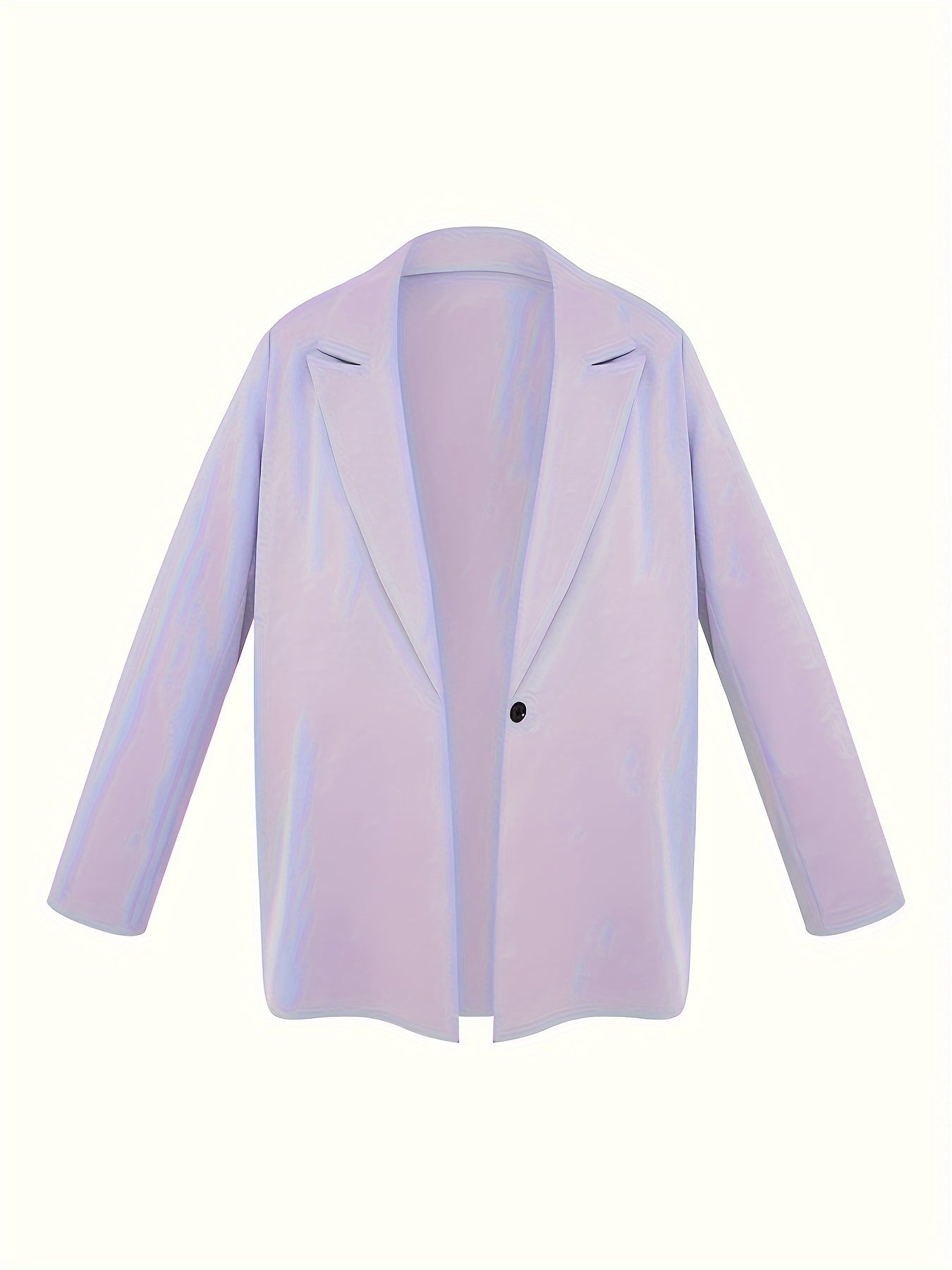  Solid Long Sleeve Lapel Collar Workwear Blazer