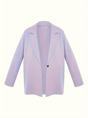  Solid Long Sleeve Lapel Collar Workwear Blazer