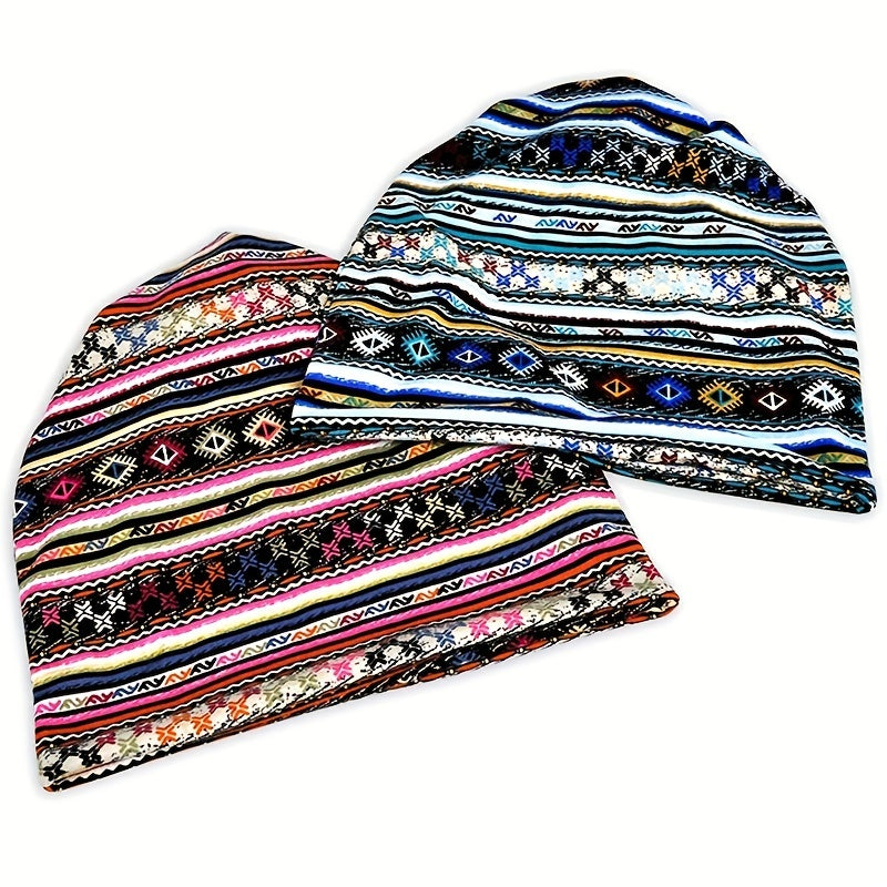 Casual Cycling Sports Cap Printed Striped Skull Cap