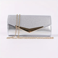 Glitter Sequins Evening Clutch Wallet with Chain Strap