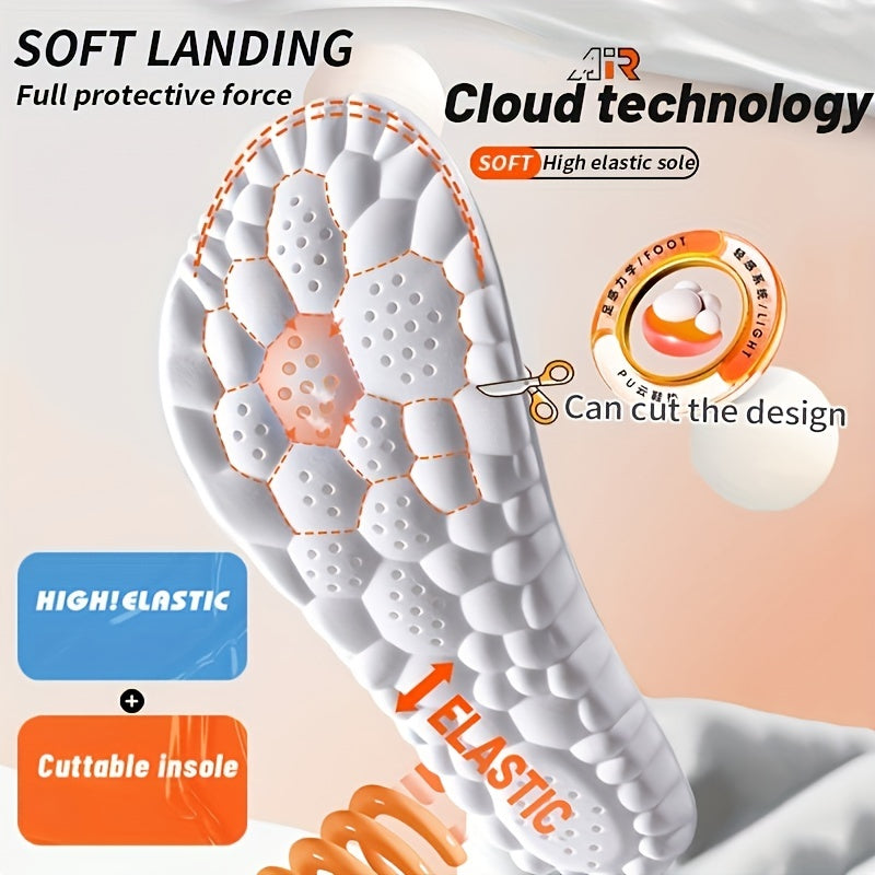 4D Orthopedic Sport Insoles Soft Breathable High elasticity Shock Absorption