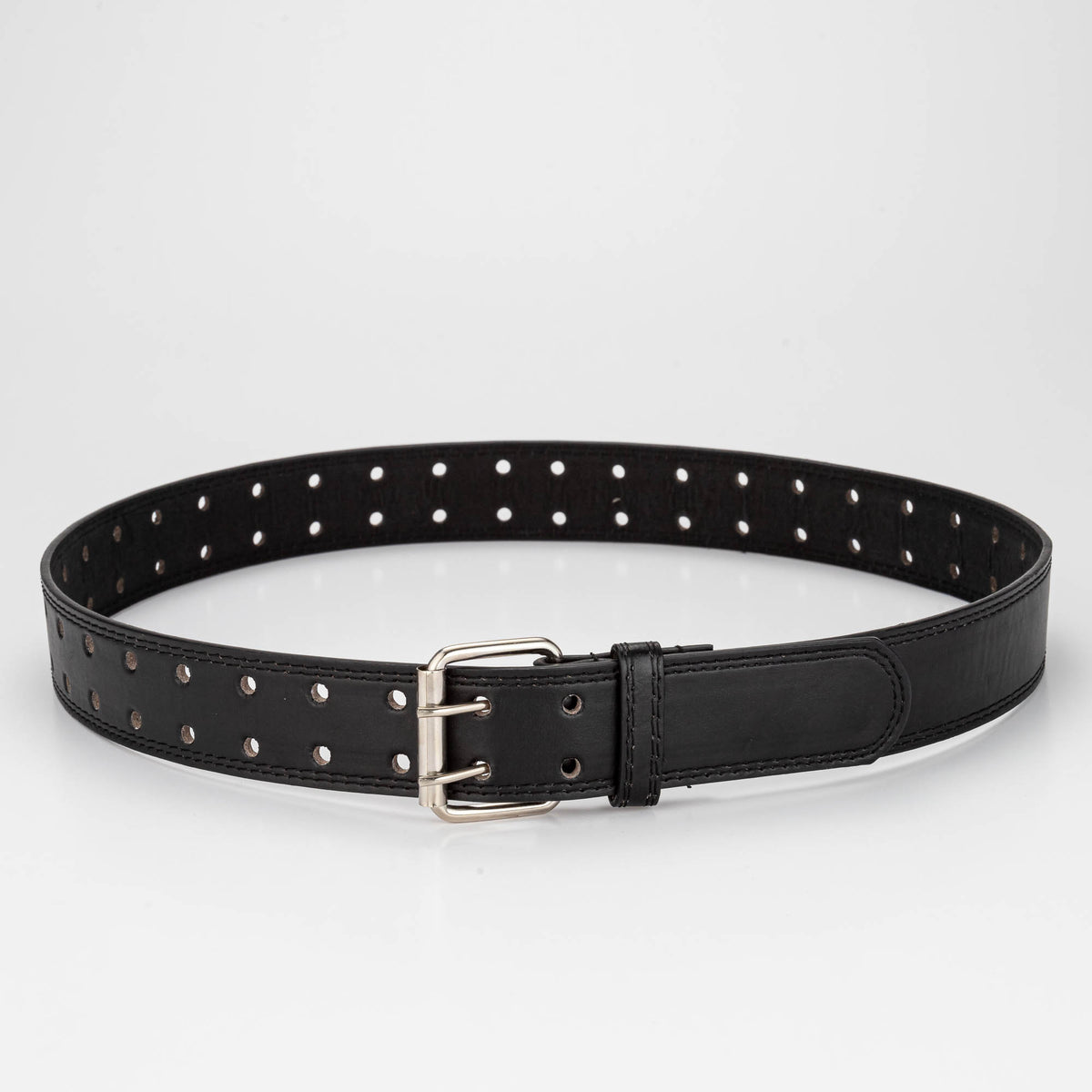 PU Leather Two Hole Adjustable Buckle Belt For Jeans Pants