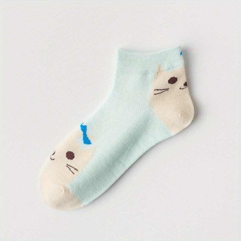 Cartoon Cat Mid Tube Socks Women's Stockings & Hosiery