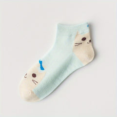 Cartoon Cat Mid Tube Socks Women's Stockings & Hosiery
