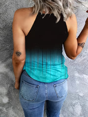 Faith Letter Print Top Casual Crew Neck Summer Sleeveless Top