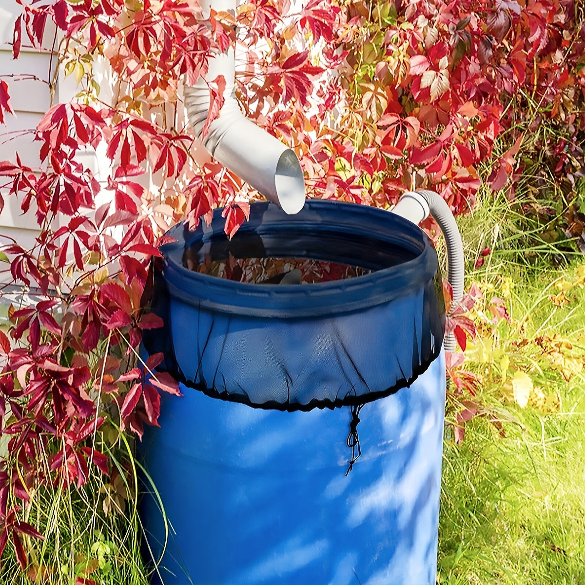 Mesh Cover For Rain Barrel - Screen Water Bucket Covers Net With Drawstring